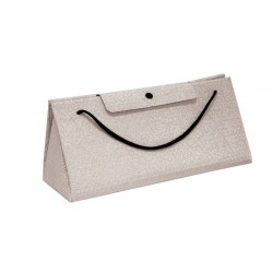 BORSA PLURIBOL TRIANGOLARE 32x13x16cm GLITTER ARGENTO