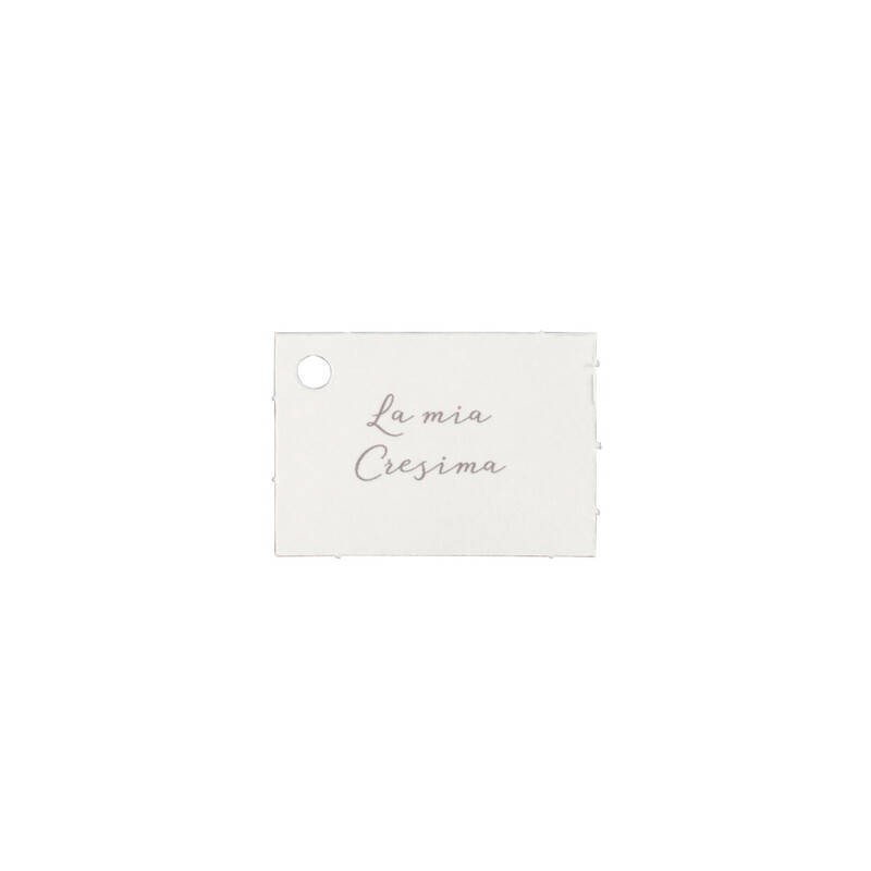 BIGLIETTINO C/FORO 5x3cm LA MIA CRESIMA BIANCO 32pz