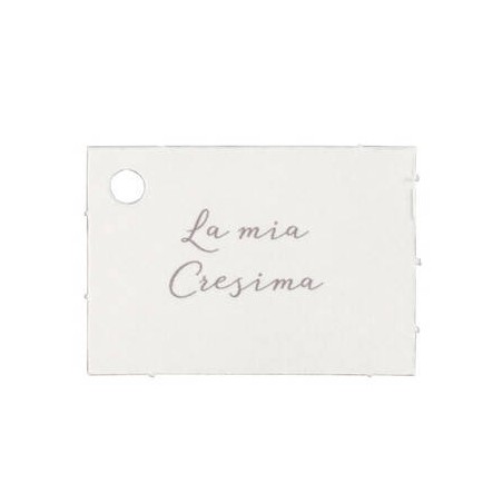 BIGLIETTINO C/FORO 5x3cm LA MIA CRESIMA BIANCO 32pz