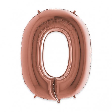 PALLONE NUMERO 0 MYLAR 102cm 40 ROSE GOLD