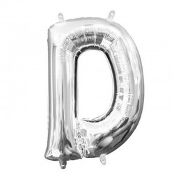 LETTERA D MYLAR SILVER 16" 40cm