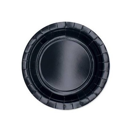 PIATTI DESSERT ECOLOR BIODEGRADABILI 18cm NERO 25pz