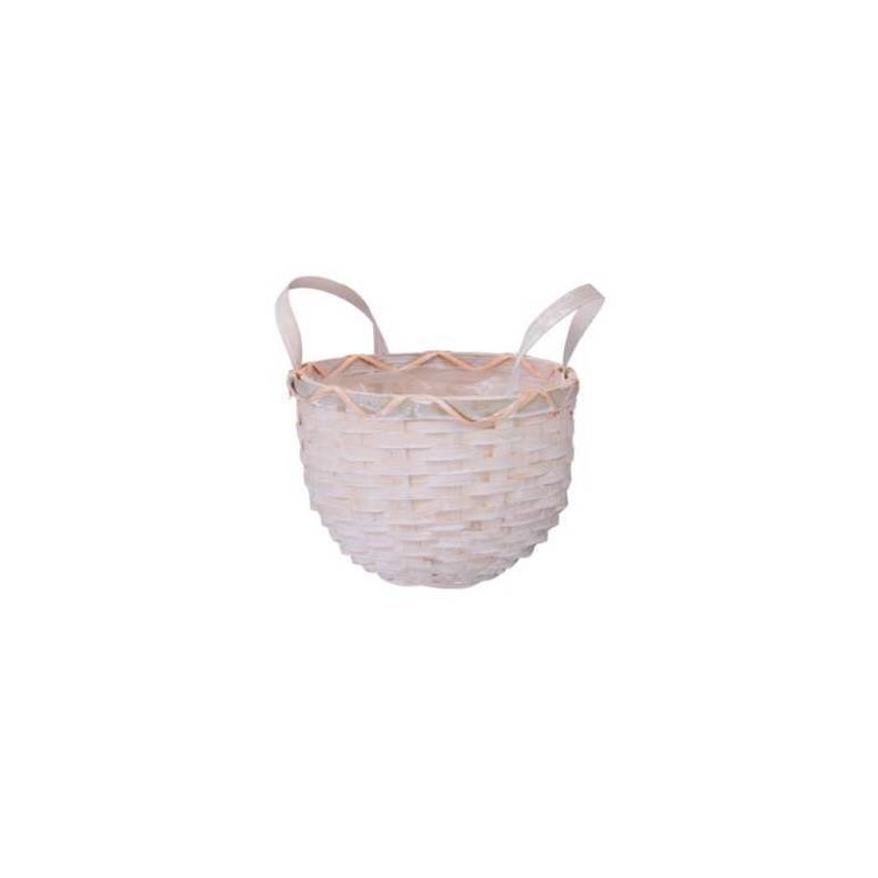 CESTO BAMBOO BEIGE CON MANICI Ø15xh12cm