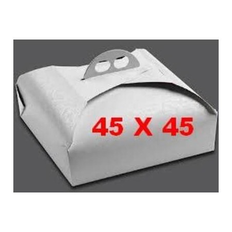 SCATOLA PORTA TORTA QUADRATA MIS.45x45x7 BIANCO RAMAGE