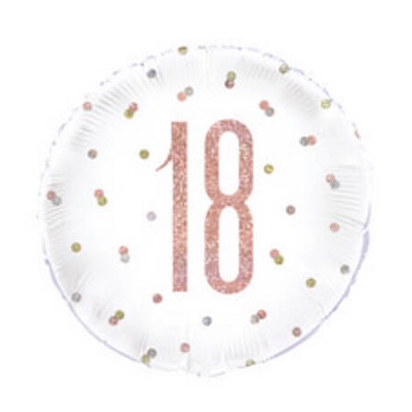 PALLONE FOIL 18 ANNI 43cm GLITZ ROSE GOLD