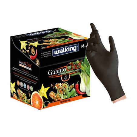 GUANTI CHEF NERO QUBO 4gr 100pz TAGLIA L