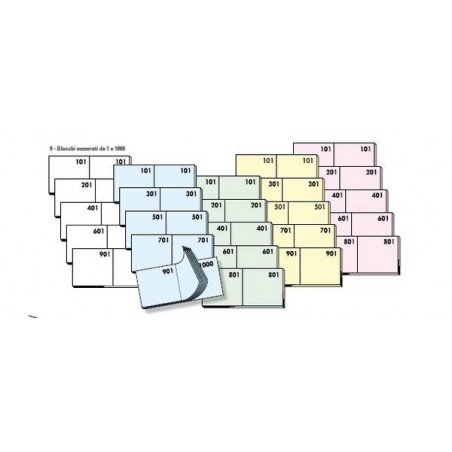 BLOCCO NUMERATO 1/1000 COD.9 10pz