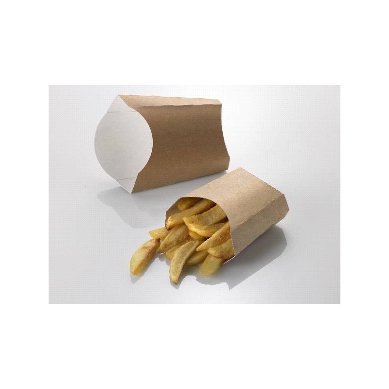 BOX DA FRITTI KRAFT/PE AVANA/BIANCO 10,5x5x10,5cm 100pz