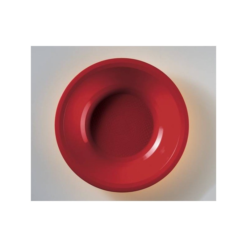 PIATTO FONDO PP ø19,5cm ROSSO 25pz