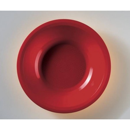 PIATTO FONDO PP ø19,5cm ROSSO 25pz