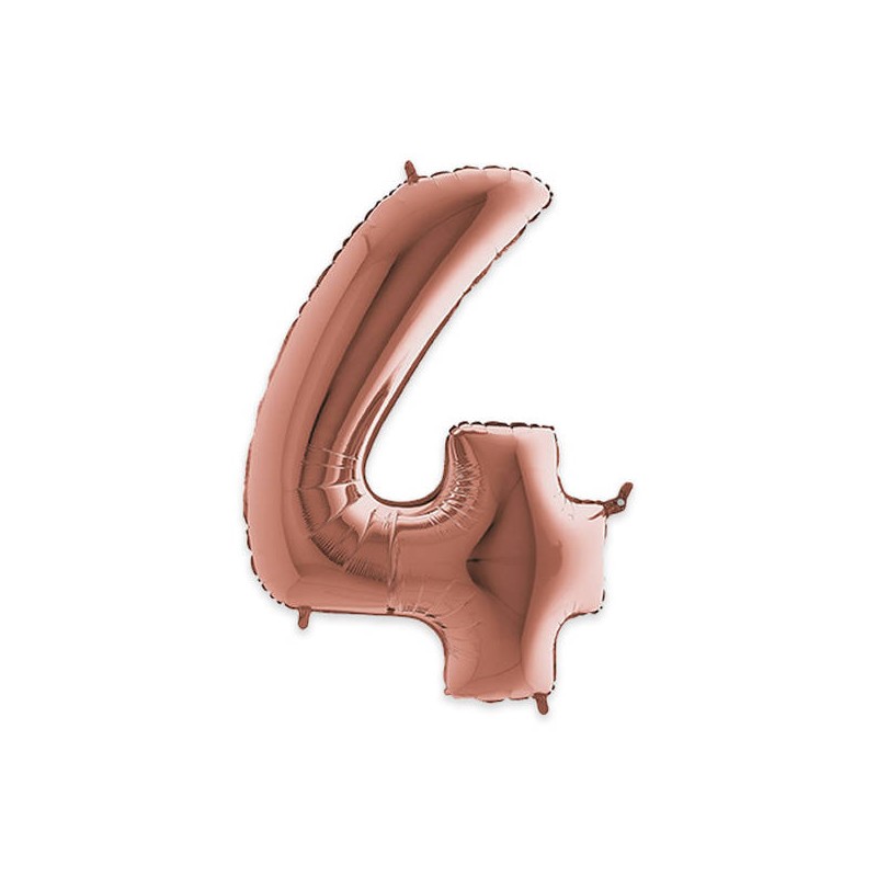 PALLONE NUMERO 4 MYLAR 102cm 40 ROSE GOLD