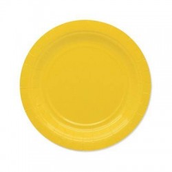 PIATTI DESSERT ECOLOR BIODEGRADABILI 18cm GIALLO 25pz