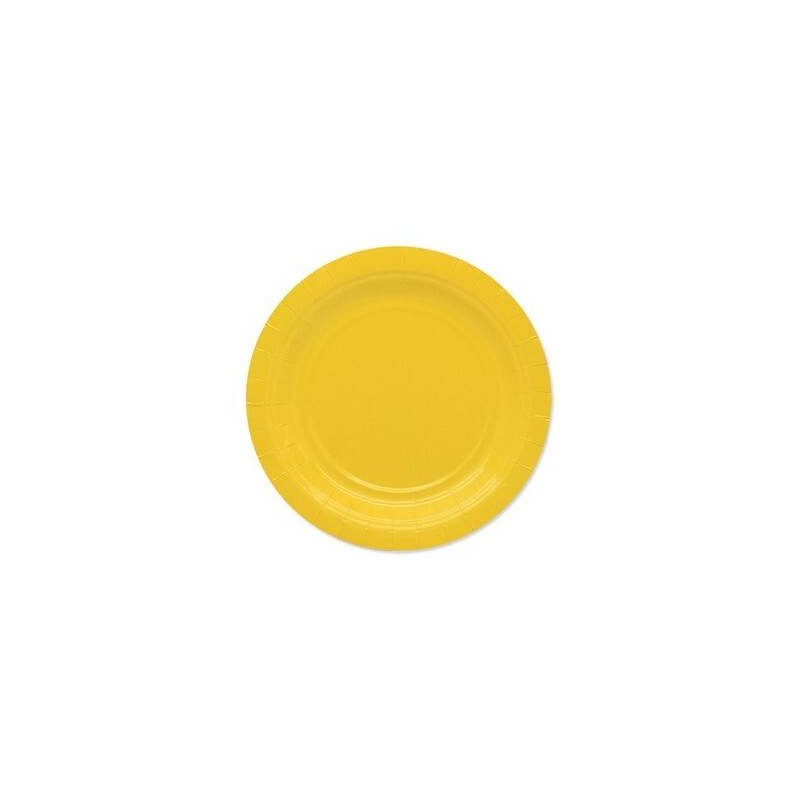 PIATTI DESSERT ECOLOR BIODEGRADABILI 18cm GIALLO 25pz