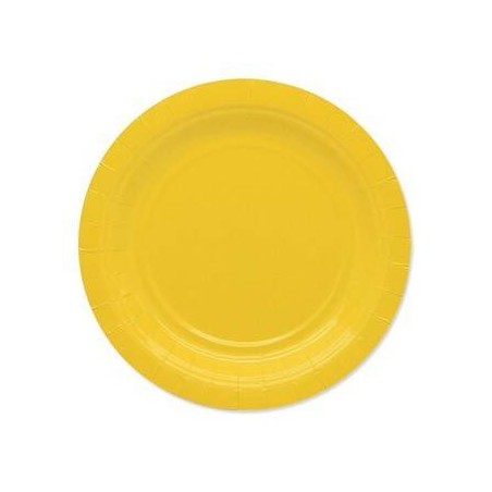 PIATTI DESSERT ECOLOR BIODEGRADABILI 18cm GIALLO 25pz