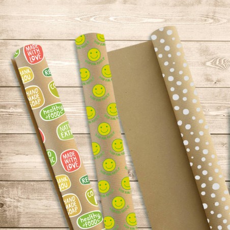 CARTA REGALO ROTOLO KRAFT GREEN 0,7x2mt ASS.TO