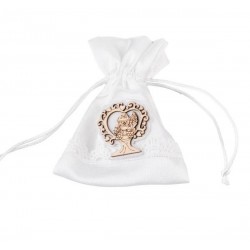 SACCHETTO BIANCO CON CALICE LEGNO H.11cm 6pz