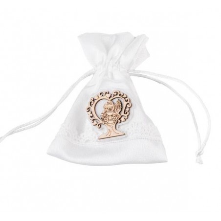 SACCHETTO BIANCO CON CALICE LEGNO H.11cm 6pz