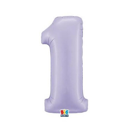 PALLONE NUMERO 1 MYLAR 102cm 40 LILLA