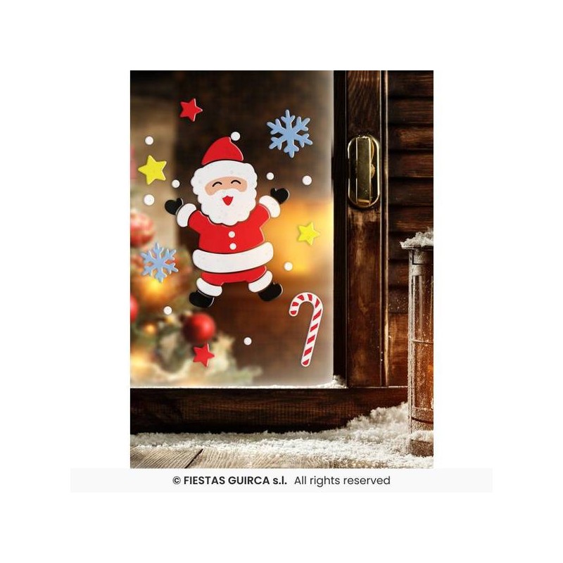 DECORAZIONE IN GEL BABBO NATALE 20x25cm