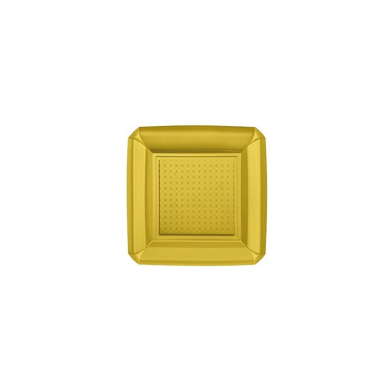 PIATTO DANDY QUADRATO DESSERT PS 18X18 GIALLO 20pz