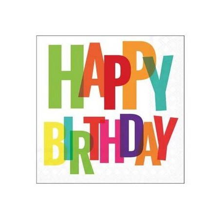 TOVAGLIOLI 25X25 HAPPY BIRTHDAY 20pz