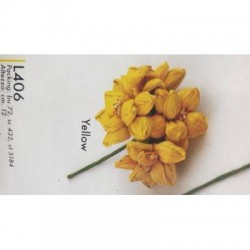 FIORE ROSA MAIS GRANDE GIALLO 6pz