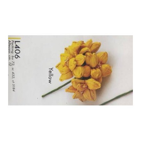 FIORE ROSA MAIS GRANDE GIALLO 6pz