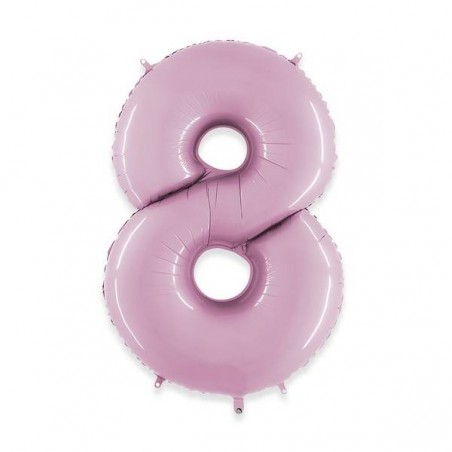 PALLONE NUMERO 8 MYLAR 102cm 40 ROSA