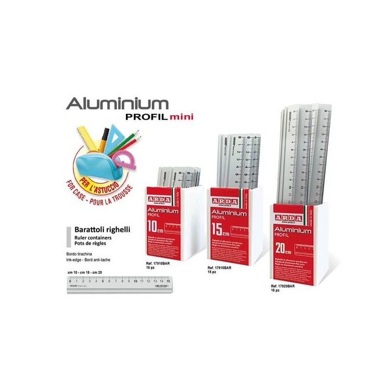 RIGHELLO ALLUMINIO 15cm PROFIL ARDA