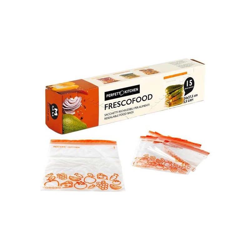 FRESCOFOOD BUSTA ERMETICA FRIGO/CONGELATORE 24x27,5cm 15pz