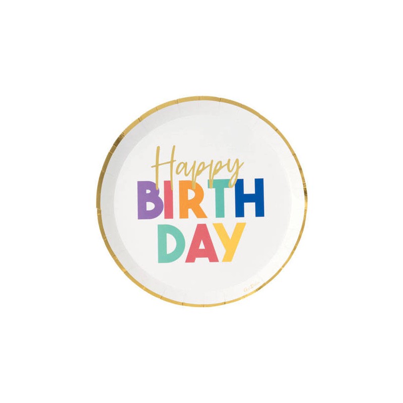PIATTI HAPPY BIRTHDAY COLOROS 21cm 8pz