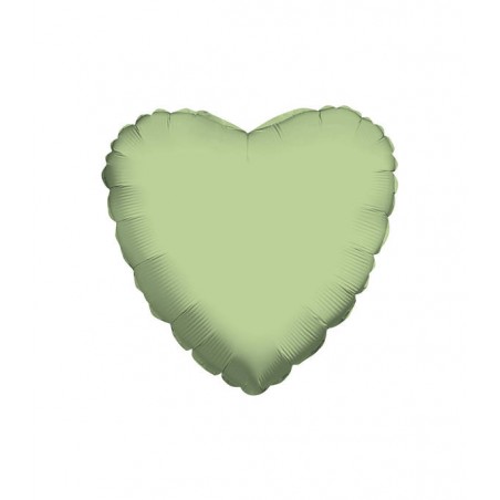 PALLONE MYLAR CUORE PASTELLO VERDE OLIVA ø45cm