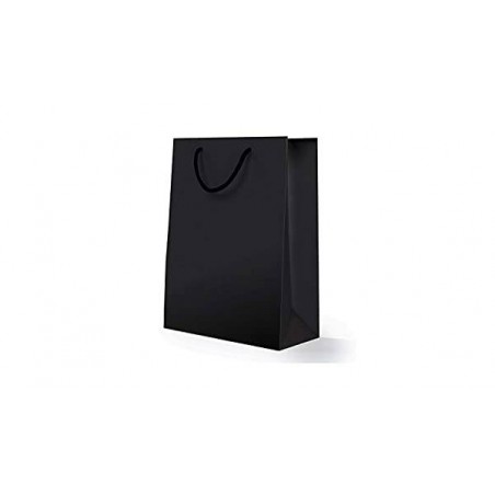 BORSA CARTA LUSSO OPACO 11x14+6,5cm NERO