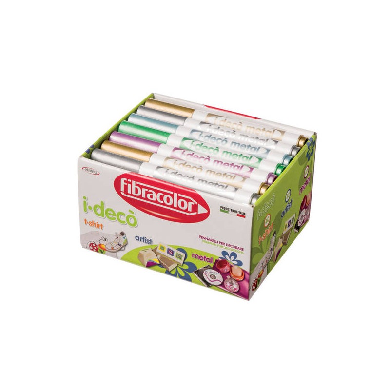 PENNARELLO PER DECORARE I-DECò METAL P. GROSSA FIBRACOLOR 2pz