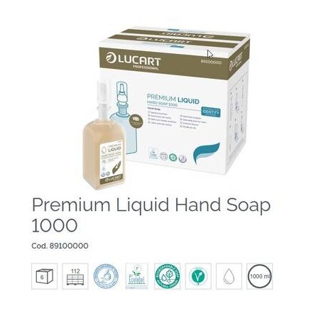 SAPONE PREMIUM LIQUID HAND SOAP LUCART IDENTITY 338 6x1000ml