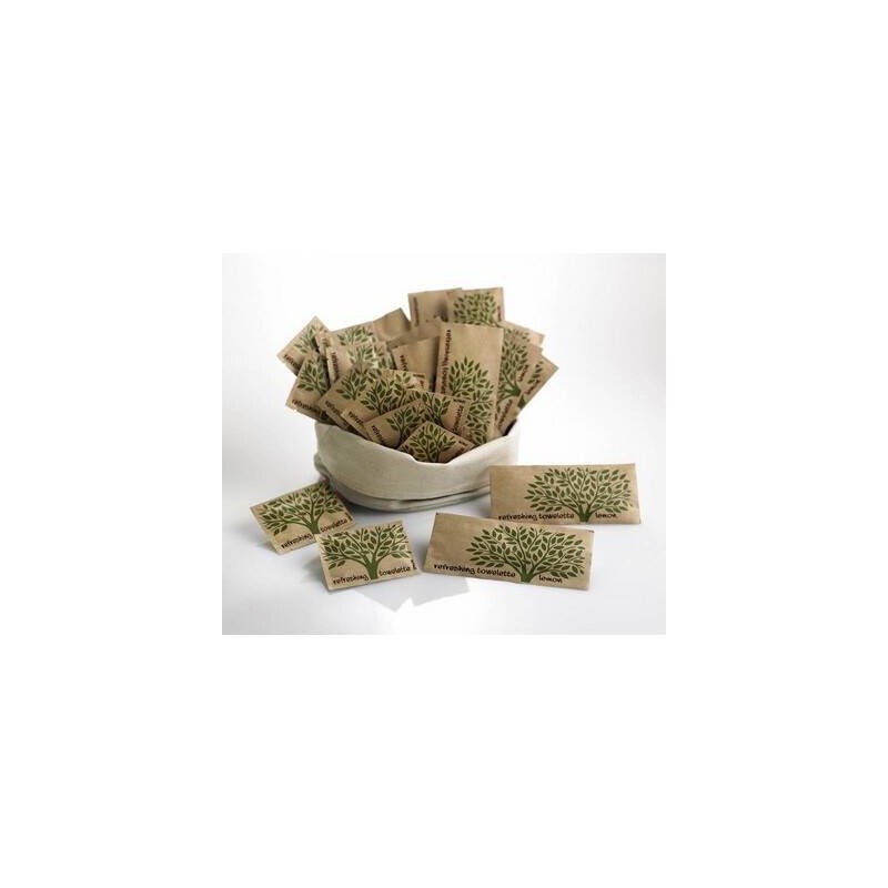 SALVIETTINE MONOUSO LIMONE NATURA GREEN 6x8cm 150pz COMPOSTABILE