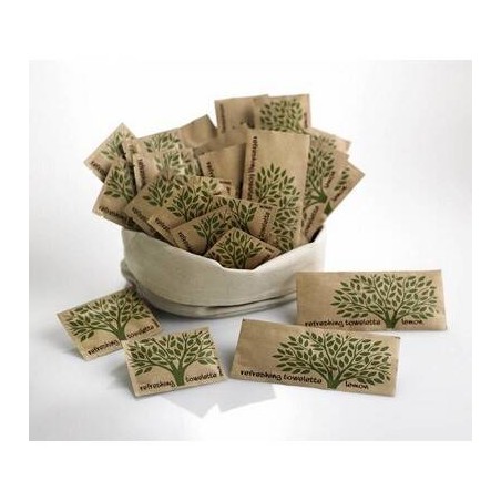 SALVIETTINE MONOUSO LIMONE NATURA GREEN 6x8cm 150pz COMPOSTABILE