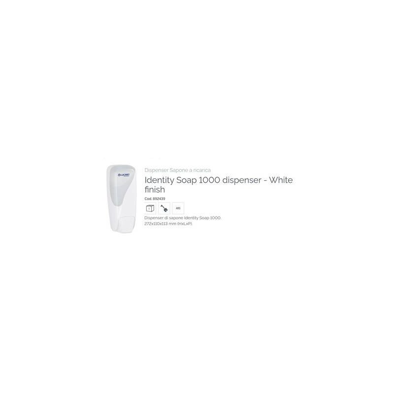 DISPENSER SAPONE LIQUIDO LUCART IDENTITY 1000ml 892439 WHITE