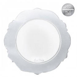 SOTTOBICCHIERI LIBERTY BIANCO/ARGENTO ø10cm 6pz