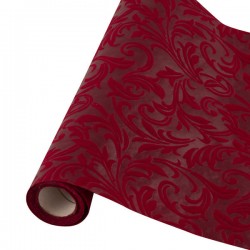 TABLE RUNNER 28X3mt DAMASCATO BORDEAUX