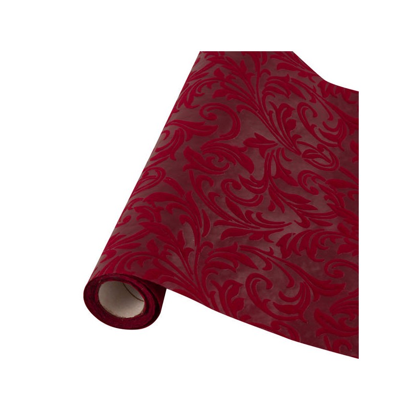 TABLE RUNNER 28X3mt DAMASCATO BORDEAUX