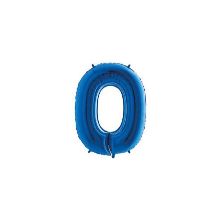 PALLONE NUMERO 0 MYLAR 102cm 40 BLU