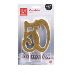 CANDELA GLITTER ORO 50 12cm MODECOR