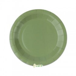 PIATTI PIANI ECOLOR BIODEGRADABILI 24cm VERDE OLIVA 25pz