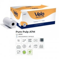ASCIUGATUTTO MONOROTOLO A7M PURE PULP D.V. 70mt 190str 12 rotoli VELO