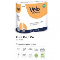 CARTA IGIENICA PURE PULP C4 2V 400str 4 ROTOLI VELO