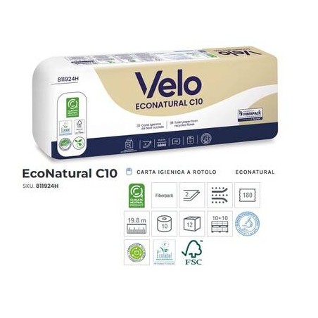 IGIENICA ECONATURAL C10 180str 10 ROTOLI VELO