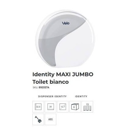 DISPENSER IGIENICA MAXI JUMBO IDENTITY BIANCO ART.892327A VELO