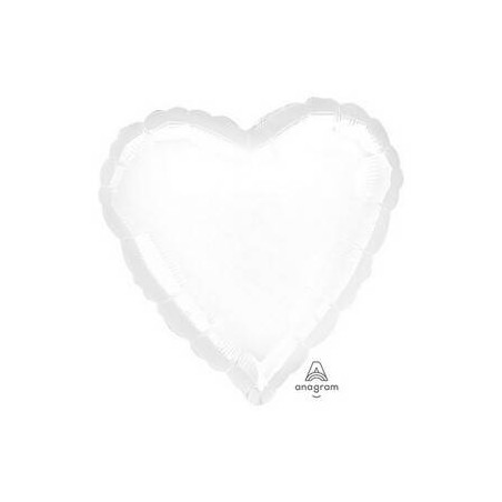 PALLONE MYLAR CUORE 17'' 42cm BIANCO