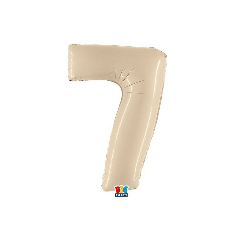 PALLONE NUMERO 7 MYLAR 102cm 40 CREMA